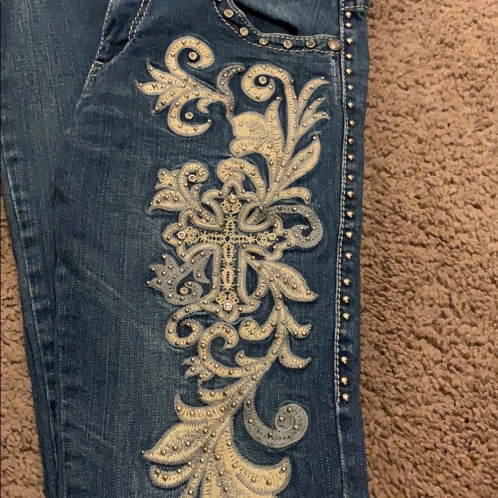 Trinity ranch size 0 jeans 26x34 crosses